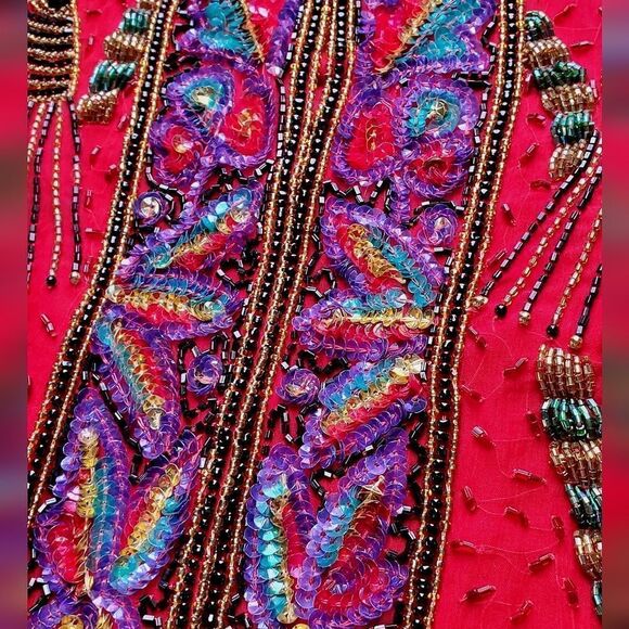Vintage red beaded jacket - Picture 14 of 16